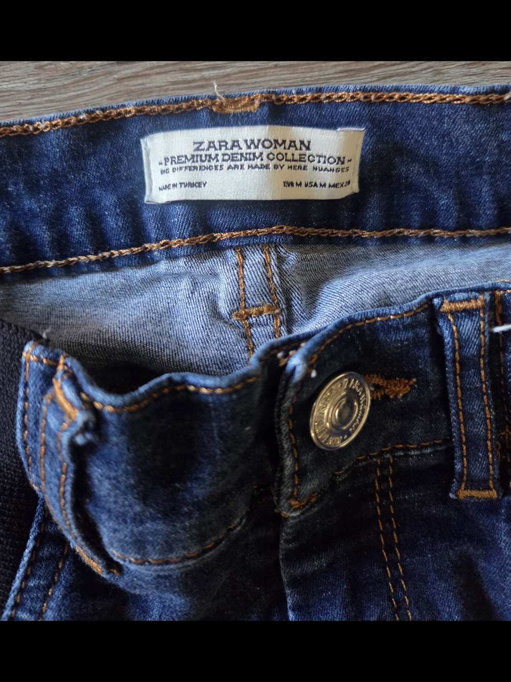 Zara Maternity Side Panel Skinny Jeans Dark Wash Stretch Denim Size 25 - Picture 4 of 13